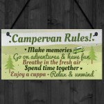 Novelty Campervan Camper VW Rules Travel Holiday Gift Plaque