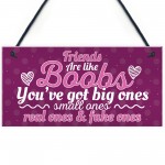 Funny Friends Are Like Boobs Novelty Best Friend Sign Gifts