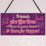 Funny Friends Are Like Bras Novelty Best Friend Sign THANK YOU