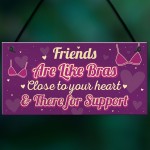 Funny Friends Are Like Bras Novelty Best Friend Sign THANK YOU