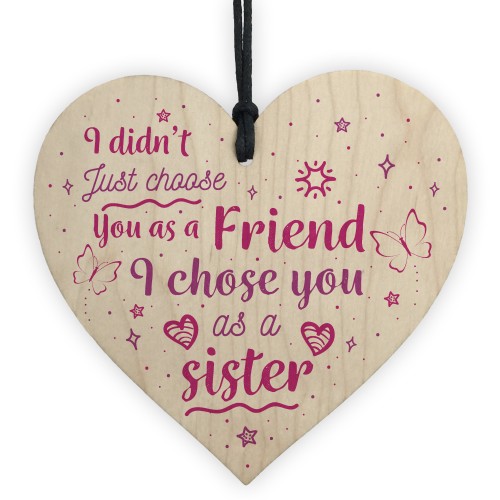 Special FRIEND Sister Gifts Wood Heart Christmas Friendship Gift