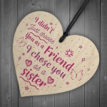 Special FRIEND Sister Gifts Wood Heart Christmas Friendship Gift