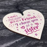 Special FRIEND Sister Gifts Wood Heart Christmas Friendship Gift