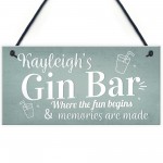 Gin Bar Personalised Sign Gin Gifts For Women Gin Lovers Gin