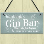 Gin Bar Personalised Sign Gin Gifts For Women Gin Lovers Gin