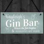 Gin Bar Personalised Sign Gin Gifts For Women Gin Lovers Gin