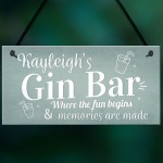 Gin Bar Personalised Sign Gin Gifts For Women Gin Lovers Gin