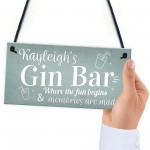 Gin Bar Personalised Sign Gin Gifts For Women Gin Lovers Gin