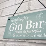 Gin Bar Personalised Sign Gin Gifts For Women Gin Lovers Gin