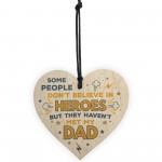 SUPERHERO Dad Gift Birthday Christmas Gifts Wooden Heart Plaque