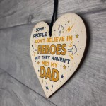 SUPERHERO Dad Gift Birthday Christmas Gifts Wooden Heart Plaque