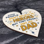 SUPERHERO Dad Gift Birthday Christmas Gifts Wooden Heart Plaque