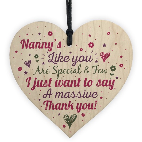 Thank You Gifts for Nanny Nan Granny Grandma Wood Heart Sign