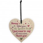 Thank You Gifts for Nanny Nan Granny Grandma Wood Heart Sign