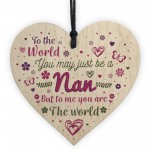 NAN Birthday Christmas Gift Handmade Wood Heart Sign Keepsake