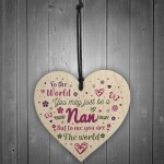 NAN Birthday Christmas Gift Handmade Wood Heart Sign Keepsake