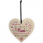 NAN Birthday Christmas Gift Handmade Wood Heart Sign Keepsake