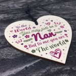 NAN Birthday Christmas Gift Handmade Wood Heart Sign Keepsake