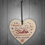 Sister Birthday Christmas Gift Handmade Wood Heart Sign Keepsake