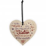 Sister Birthday Christmas Gift Handmade Wood Heart Sign Keepsake