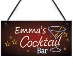 Personalised Cocktail Place Bar Club Neon Sign Drinks Plaques