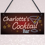 Personalised Cocktail Place Bar Club Neon Sign Drinks Plaques