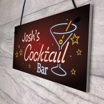 Personalised Cocktail Place Bar Club Neon Sign Drinks Plaques