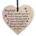 PERSONALISED Stronger Inspirational Hanging Plaque Friend Sign