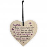 PERSONALISED Stronger Inspirational Hanging Plaque Friend Sign