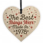 PERSONALISED Birthday Year 30th 40th 50th 60th Wood Heart Plaque