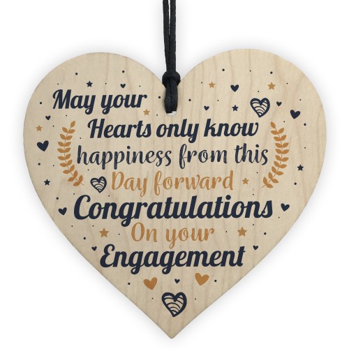 Engagement Congratulations Gift Handmade Wood Heart Wedding Gift