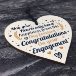 Engagement Congratulations Gift Handmade Wood Heart Wedding Gift