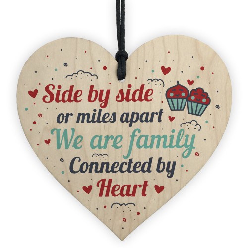 Family Gifts Mum Dad Brother Sister Wooden Heart Christmas Gift