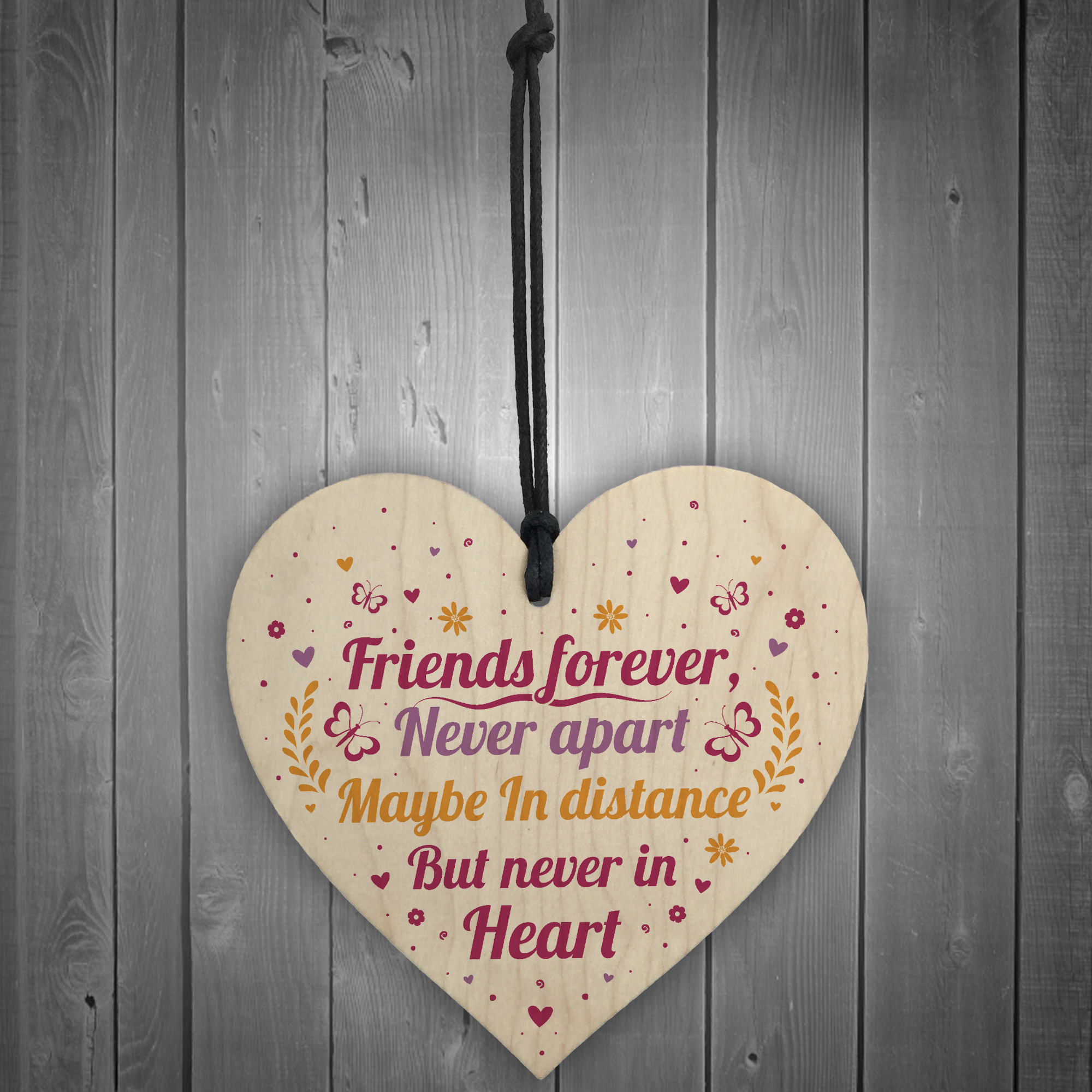 Friends Forever Handmade Wood Heart Sign Friendship Best Friend