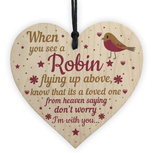 Robins Are Loved Ones Heaven Heart Plaque Dad Mum Memorial Sign