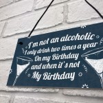 Funny Not An Alcoholic Friend Birthday Gift Beer Gin Wall Plaque