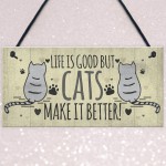 Funny Cat Signs For Home Cat House Wall Plaque Sign Xmas Gift