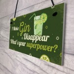 Funny Make Gin Disappear Alcohol Gift Man Cave Home Bar Sign