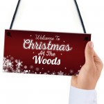 PERSONALISED Christmas Family Sign Hanging Welcome Plaque Gift