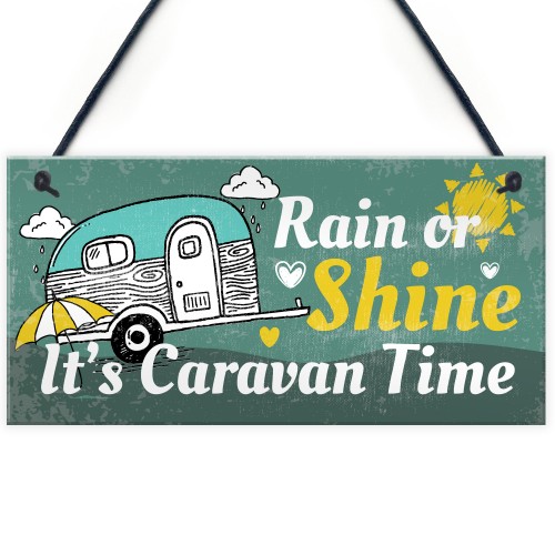 Funny Caravan Sign Caravan Time Novelty Hanging Door Wall Plaque