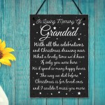 Dad Grandad In Memory Plaque Christmas Xmas Memorial Plaques