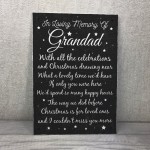 Dad Grandad In Memory Plaque Christmas Xmas Memorial Plaques