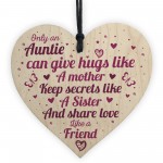 untie Aunty Aunt Sister Gifts Wooden Heart Plaque Christmas