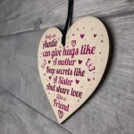 untie Aunty Aunt Sister Gifts Wooden Heart Plaque Christmas