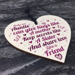 untie Aunty Aunt Sister Gifts Wooden Heart Plaque Christmas