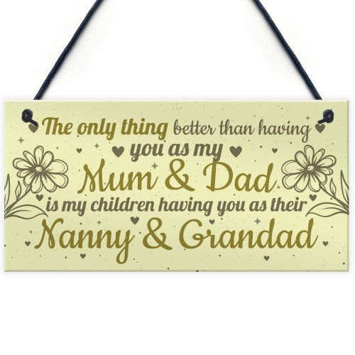 Mum Dad Nanny Grandad Hanging Plaque Son Daughter Gift