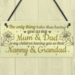 Mum Dad Nanny Grandad Hanging Plaque Son Daughter Gift