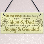 Mum Dad Nanny Grandad Hanging Plaque Son Daughter Gift