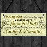 Mum Dad Nanny Grandad Hanging Plaque Son Daughter Gift