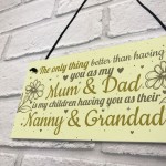 Mum Dad Nanny Grandad Hanging Plaque Son Daughter Gift